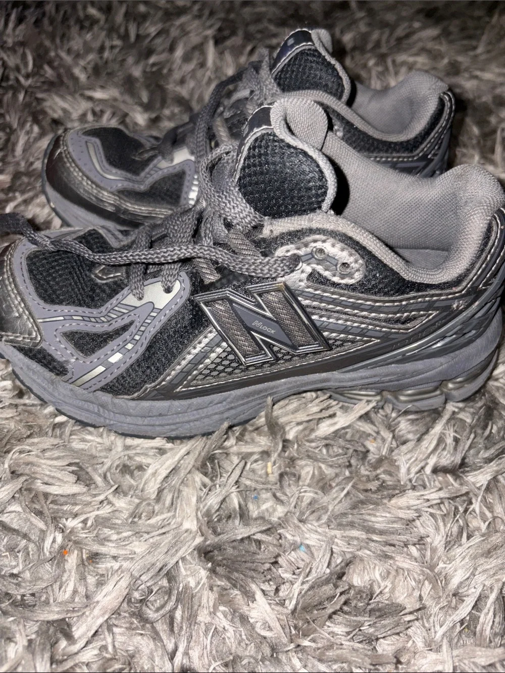 New Balance Kids' Gray and Black Sneakers